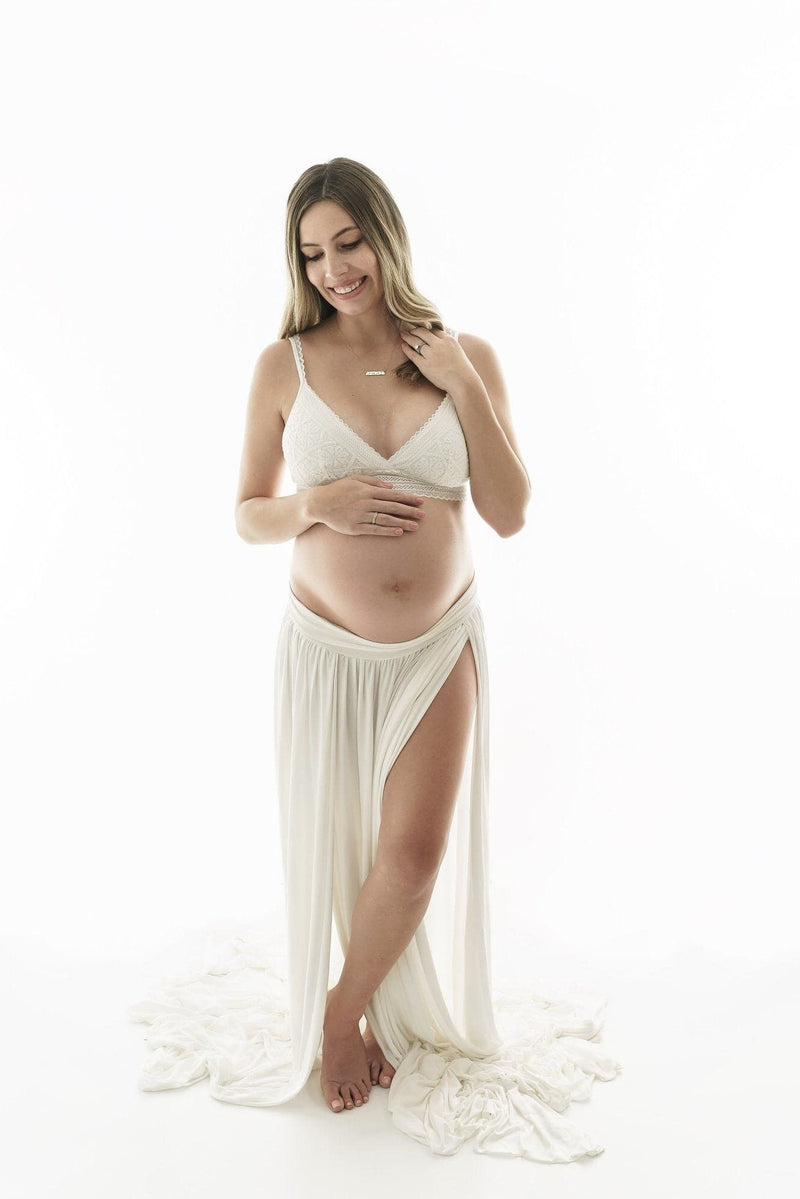 Sew Trendy Accessories Roma Skirt worn by maternity model