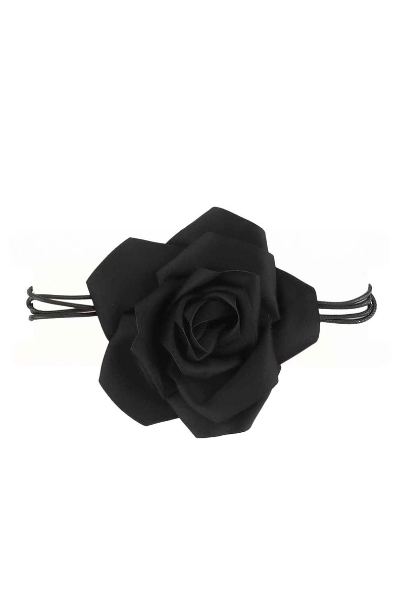 Rose Wrap Choker in Black
