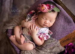 Ava Floral Romper {grey floral}-newborn dress-Sew Trendy Accessories