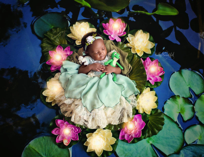 Taiya Princess Dress • Princess and the Frog Inspired-newborn dress-Sew Trendy Accessories