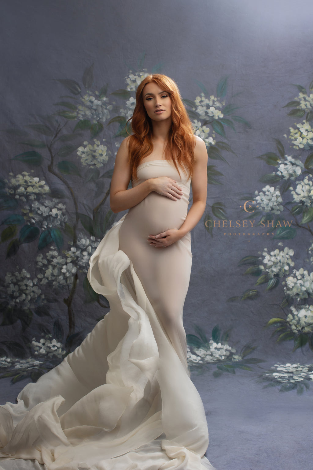 Silk Chiffon Maternity Wrap - White, Eden Bao